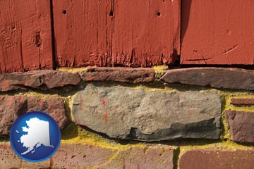 wooden barn siding - with Alaska icon