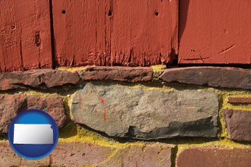 wooden barn siding - with Kansas icon