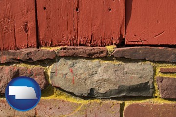 wooden barn siding - with Nebraska icon