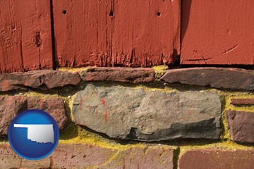 wooden barn siding - with Oklahoma icon