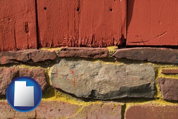 wooden barn siding - with Utah icon