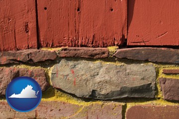 wooden barn siding - with Virginia icon