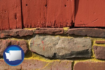 wooden barn siding - with Washington icon